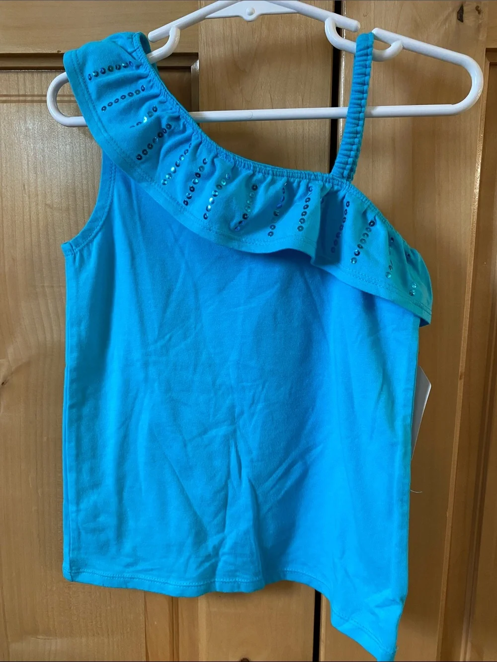 Girls Teal One Shoulder Tank and Pull-On Shorts with Original Tags XS (4-5)